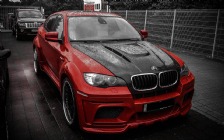 BMW X6M by Hamann, Red, Tuning, Raindrops