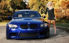 Blue BMW E92 M3, Cars & Girls, Blonde Girl