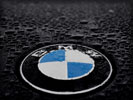 BMW Logo, Raindrops, Rain, Macro