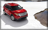 2011 Ford Explorer, Red, Snow