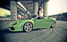 Lamborghini Gallardo, Lime Green, Cars & Girls