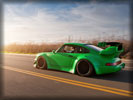 Green Porsche 911 on the Road, Tuning