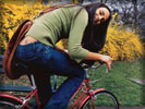 Jordana Brewster on a Bicycle