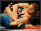 Ronda Rousey vs Sarah Kaufman during their Strikeforce Bout