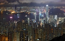 Hong Kong Panorama, Night Skyline, Skyscrapers