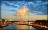 Moscow Panorama, Fireworks, River