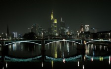 Ignatz Bubis Bridge over River Main, Frankfurt