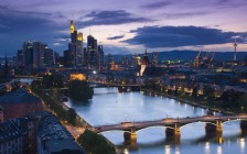 Ignatz Bubis Bridge over River Main, Frankfurt