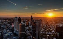 Frankfurt Panorama, Skyscrapers, Sunset