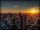 Frankfurt Panorama, Skyscrapers, Sunset