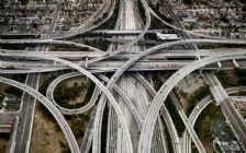 Aerial View of Hub of the Freeway System in Downtown Los Angeles