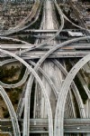 Aerial View of Hub of the Freeway System in Downtown Los Angeles