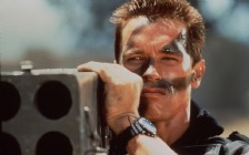 Arnold Schwarzenegger in the movie "Commando" as John Matrix