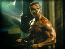 Arnold Schwarzenegger in the movie "Commando" as John Matrix