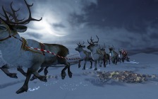 Santa Claus, Deers, Sledge