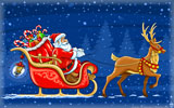 Santa Claus, Deer, Sledge