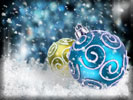 Gold & Blue Christmas Baubles, Snowflakes