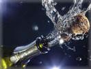 Martini Bottle and Cork, Splash, Explosion