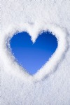 Valentine's Day, Blue Heart on the Snow