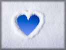 Valentine's Day, Blue Heart on the Snow