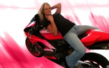 Ducati 848 Pink with a Babe