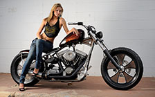 Harley-Davidson Custom 69 Chopper by Brass Balls, Bikes & Girls, Feet, Toes, French Pedicure