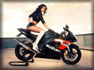 Hot Girl on Suzuki, Bikes & Girls