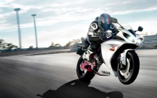 Yamaha YZF-R1, White, Speed, Track