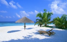 Beach And Sea, White Sand, Hut