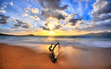 Beach And Sea, Sunset