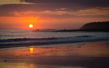 Beach And Sea, Sunset