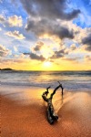 Beach And Sea, Sunset