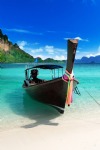 Beach and Sea, Boat, White Sand