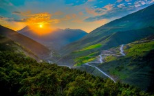 Dzheyrakh, Mountains, Sunset, Ingushetia, North Caucasus, Russia