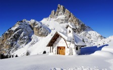 Mountains, Snow, Hut