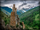 The "Vovnushki" Tower Complex, Mountains, Ingushetia, North Caucasus, Russia