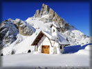 Mountains, Snow, Hut