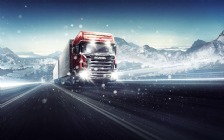 Scania Truck, Snowfall, Snow, Winter