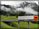 Scania R500 Topline, Bridge, River, Green Field, Mountains