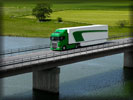Scania G420, Bridge, River, Green Field